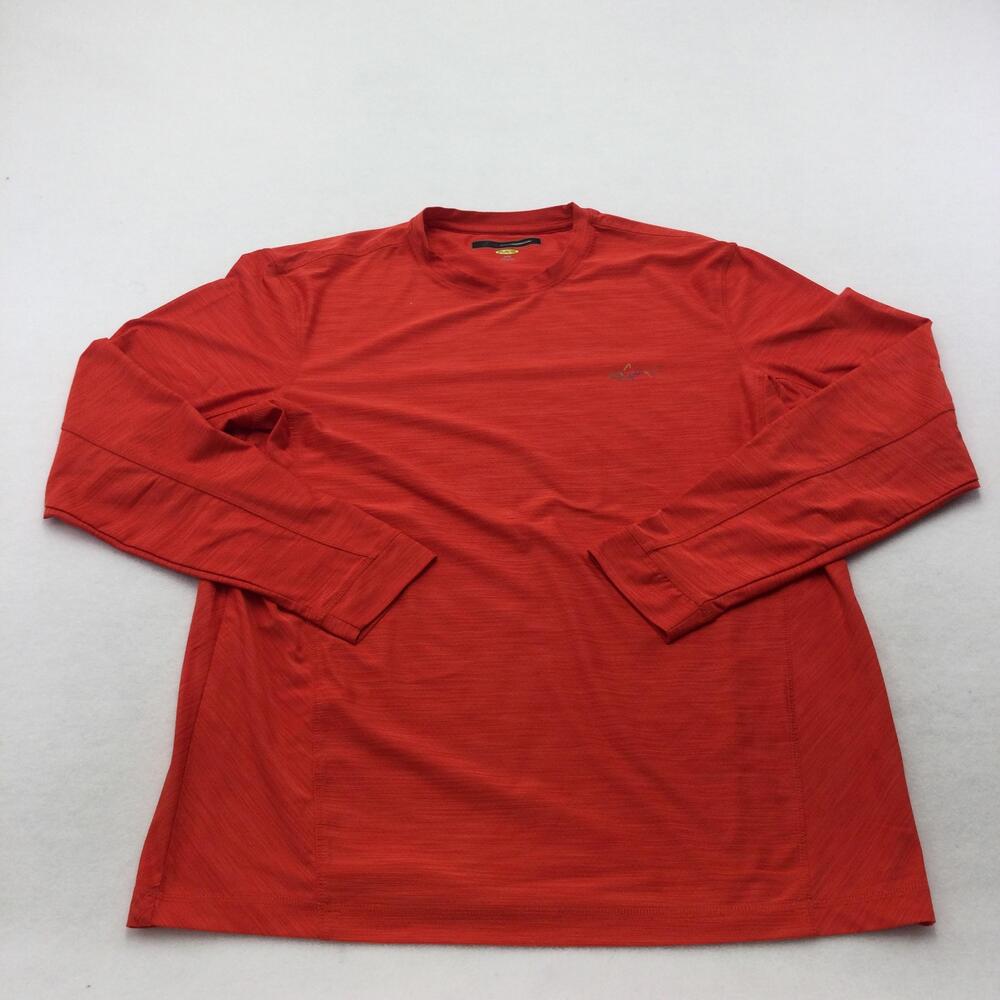 Greg Norman Shirt Mens Medium Orange PlayDry Long Sleeve Golf Tee Athletic
